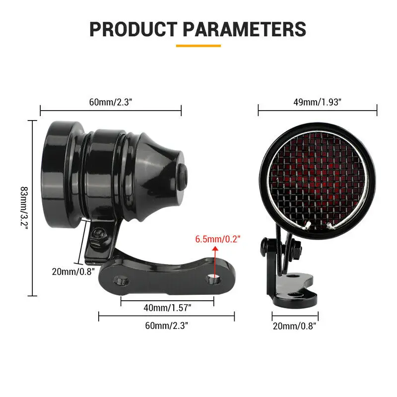 

Universal Retro Taillight Mesh Grill Brake Stop Lamp Motorcycle Retro Bike Tail Light for Cafe Racer