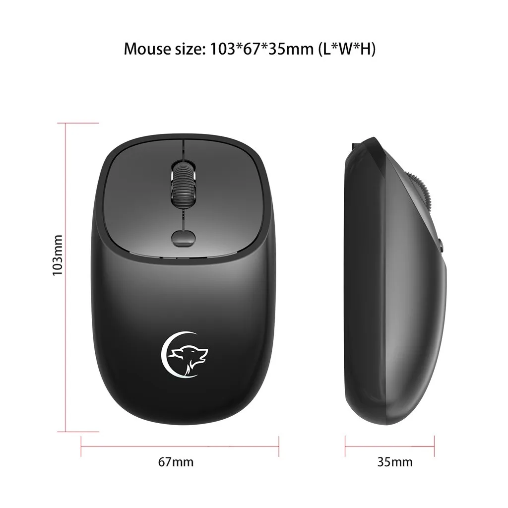 

Rechargeable 2.4G Wireless Mouse Noiseless 2400DPI Silent Click Mouse For PC Wireless Home Office Game Mice for PC Computer