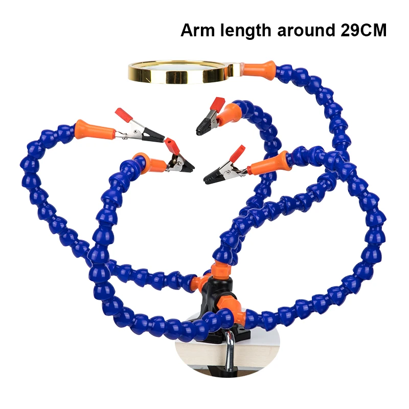 8X лупа Настольный зажим для пайки вспомогательный 3 ручной инструмент паяльная