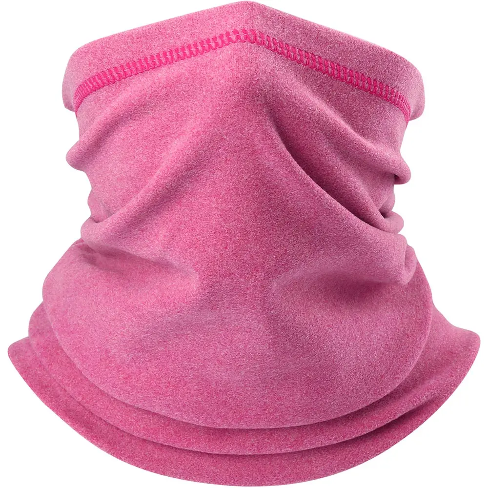 Pink Зимняя Флисовая теплая Балаклава для шеи, маска на половину лица, покрытие для ушей, теплый шейный шарф-труба, снуд для защиты лица, повязка на голову для женщин и мужчин - Цвет: Pink