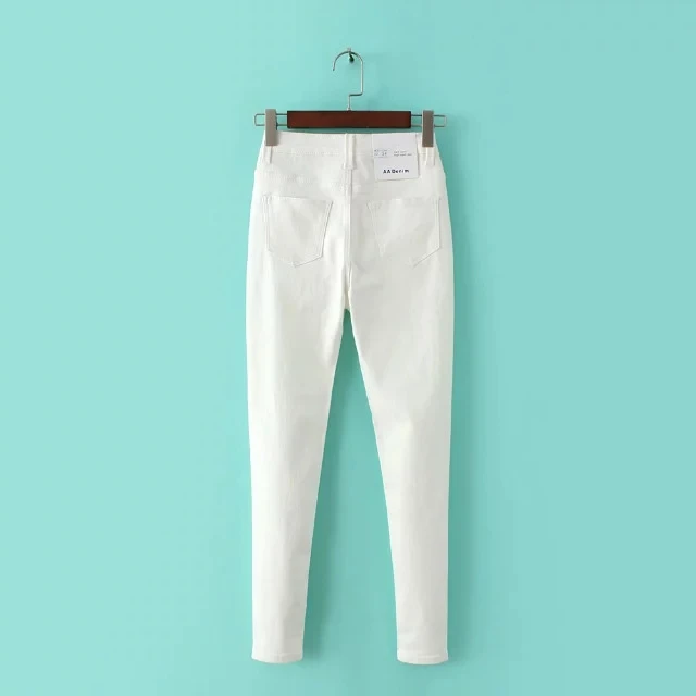 Jenny&Dave England Fashion Jeans Woman Vintage Pencil High Street Elastic Push Up High Waist Jeans Supper Skinny Jeans