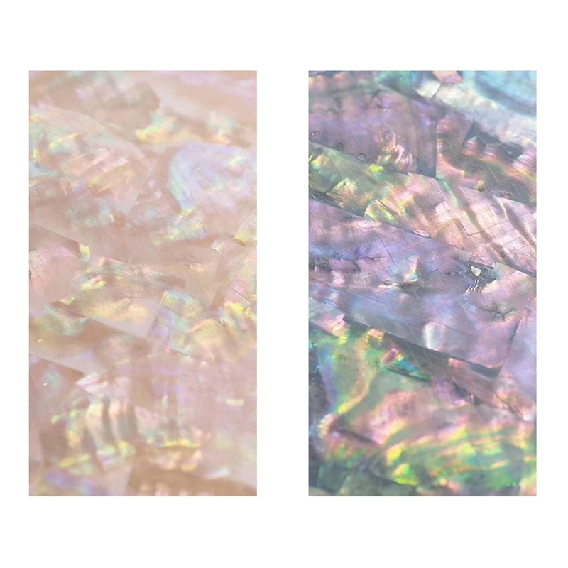 2 листа стикер для дизайна ногтей Клей сломанный градиент Русалочка оболочка Abalone