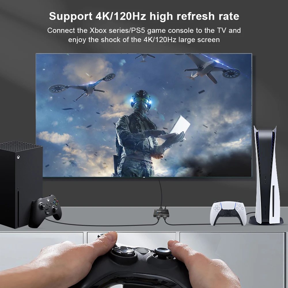 HDMI 2 1 8K переключатель в выход @ 60 Гц 4K 120 VS DP 4 Displayport 1x2 сплиттер 2x1 двунаправленный