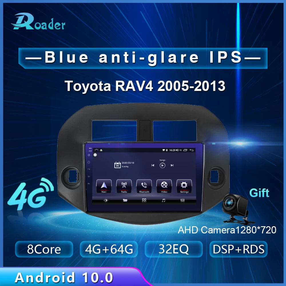Автомобильный мультимедийный плеер Roader Android 10 0 автомобильный DVD для Toyota RAV4 2005 2013