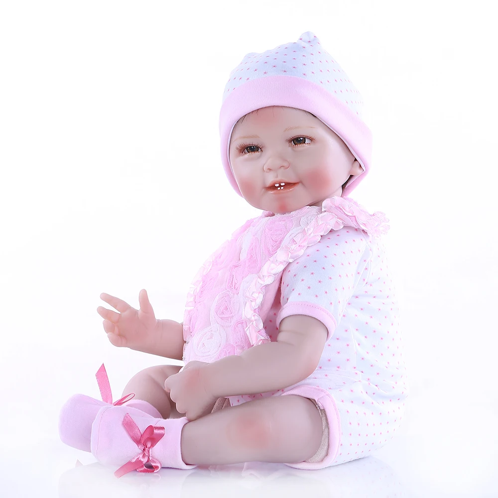 22 дюйма 55 см born Bebe Reborn Baby Dolls силиконовая Мягкая ткань боди кукла для маленьких