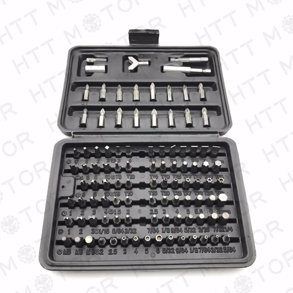 Мотоцикл части 100 шт. 1/4 &quotTorx шестигранные Torq безопасности Набор бит для защиты от