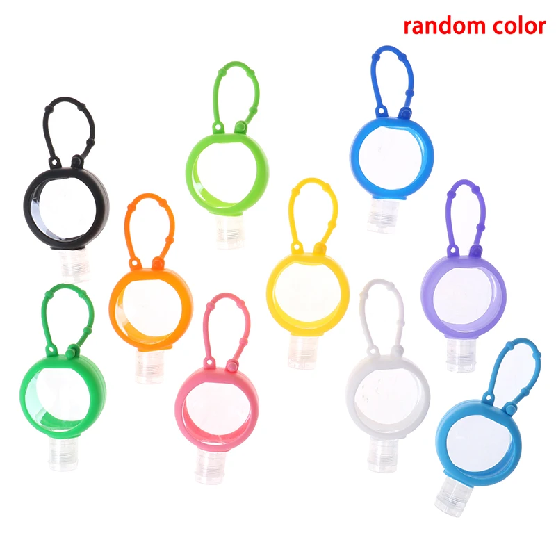 

Round Silicone Mini Hand Sanitizer Holder Travel Portable Safe Gel Holder Hangable Liquid Soap Dispenser Containers For Kids