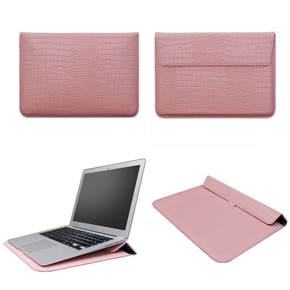

2021 сумка для ноутбука Macbook Air 13, кожаный чехол для 13,3 дюймовых сумок Pro 13, чехол с крокодиловым узором для 14,2, 15,4, 11,6 дюймов