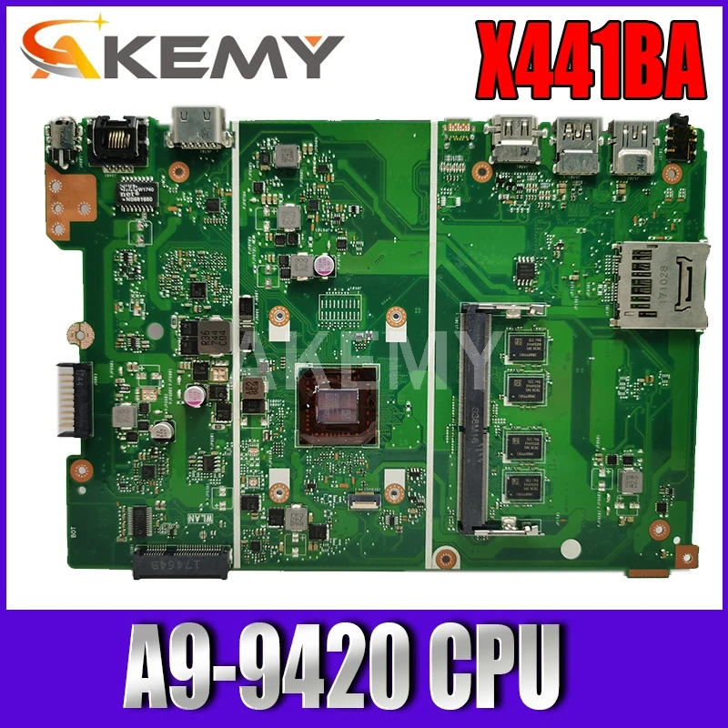 

Akemy For ASUS X441BA Laotop Mainboard X441B X441BA 90NB0I00-R00031 Motherboard with A9-9420 CPU 4G RAM