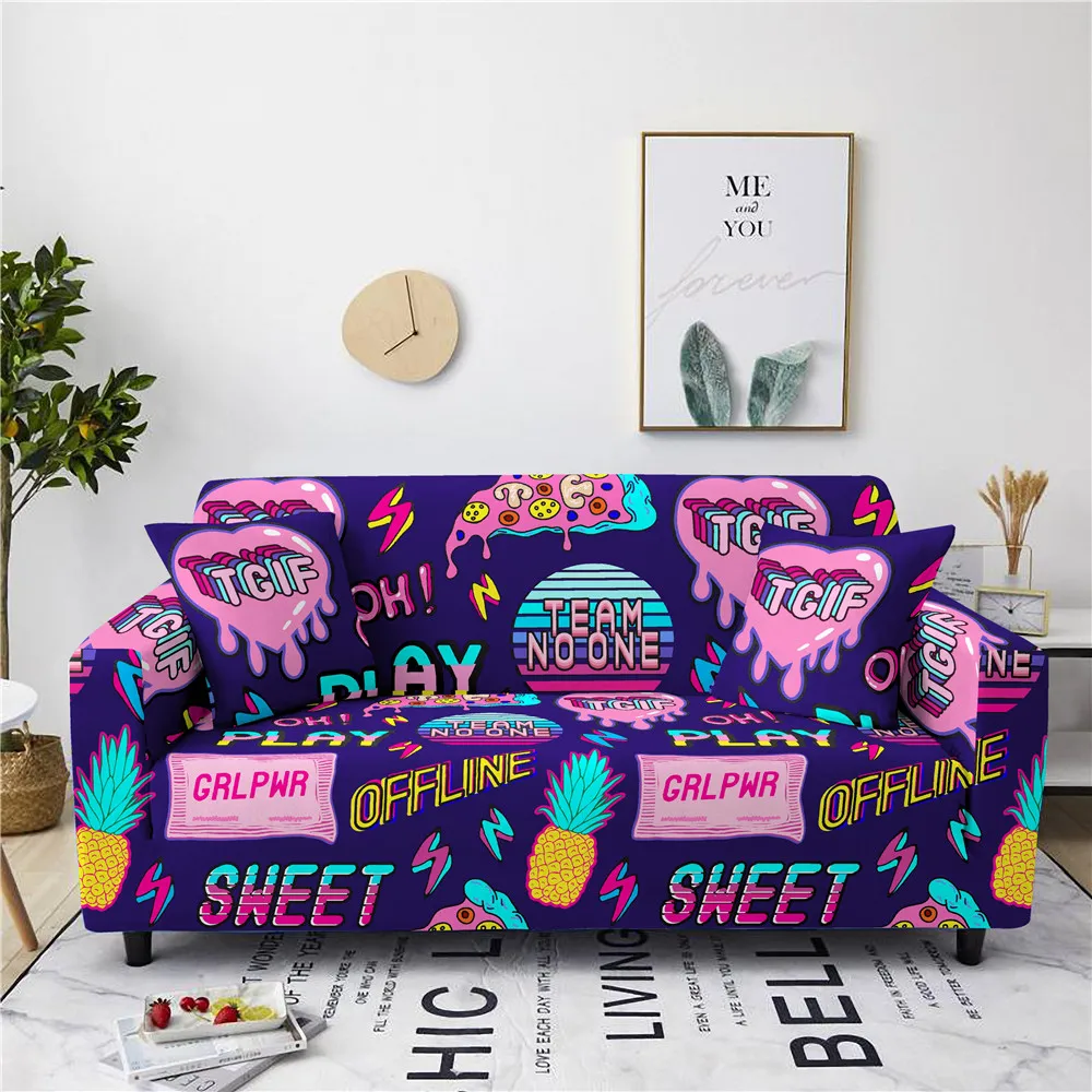 Cartoon Anime Sofa Cover for Living Room Furniture Protective Elastic Couch Cover Anti-Dirty Pet Stretch All Inclusive Slipcover images - 6