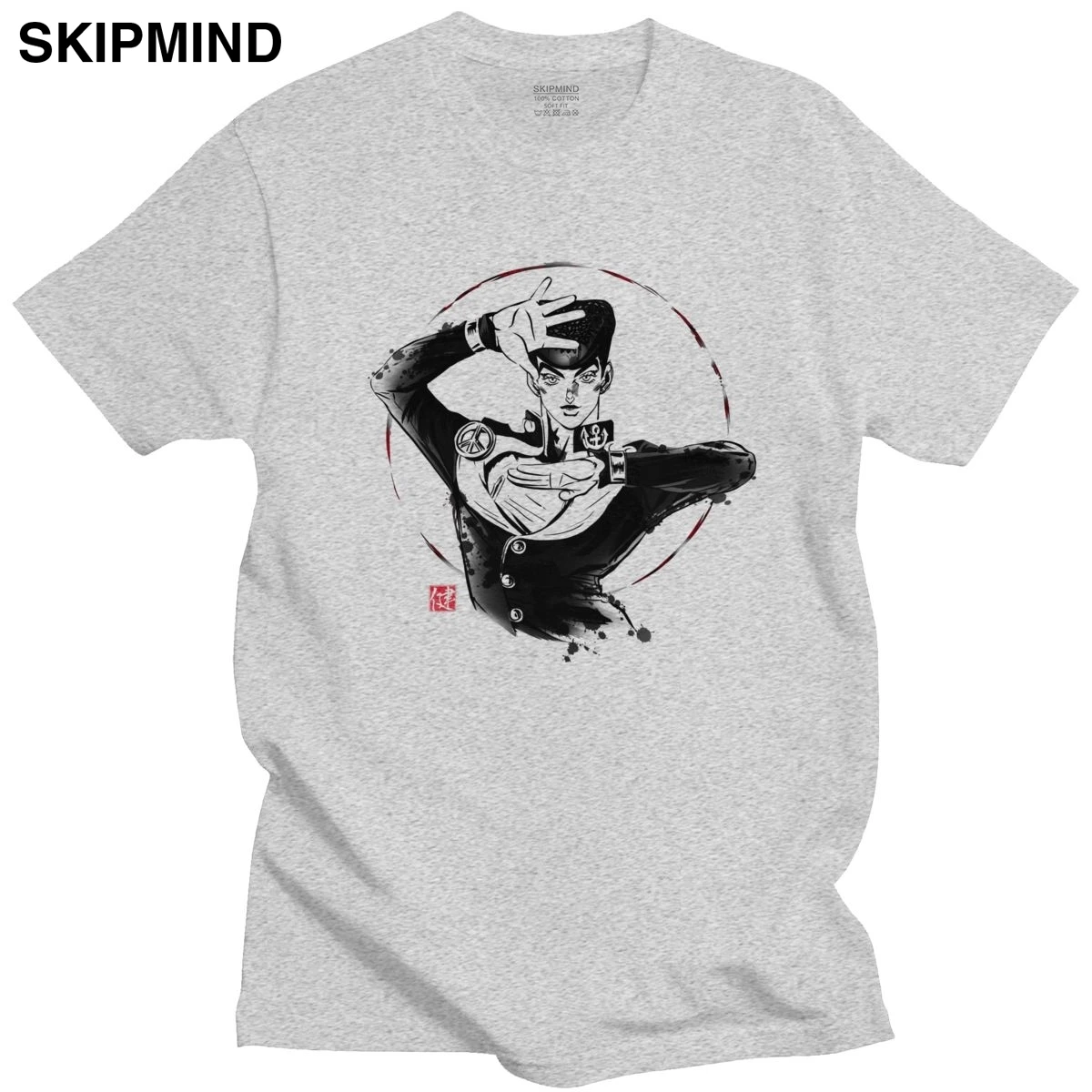 Jojo Bizarre Adventure Tshirts Men Soft Cotton Manga T-shirt Short Sleeve Anime Josuke Higashikata Tee Top Fitted Clothing Merch | Мужская