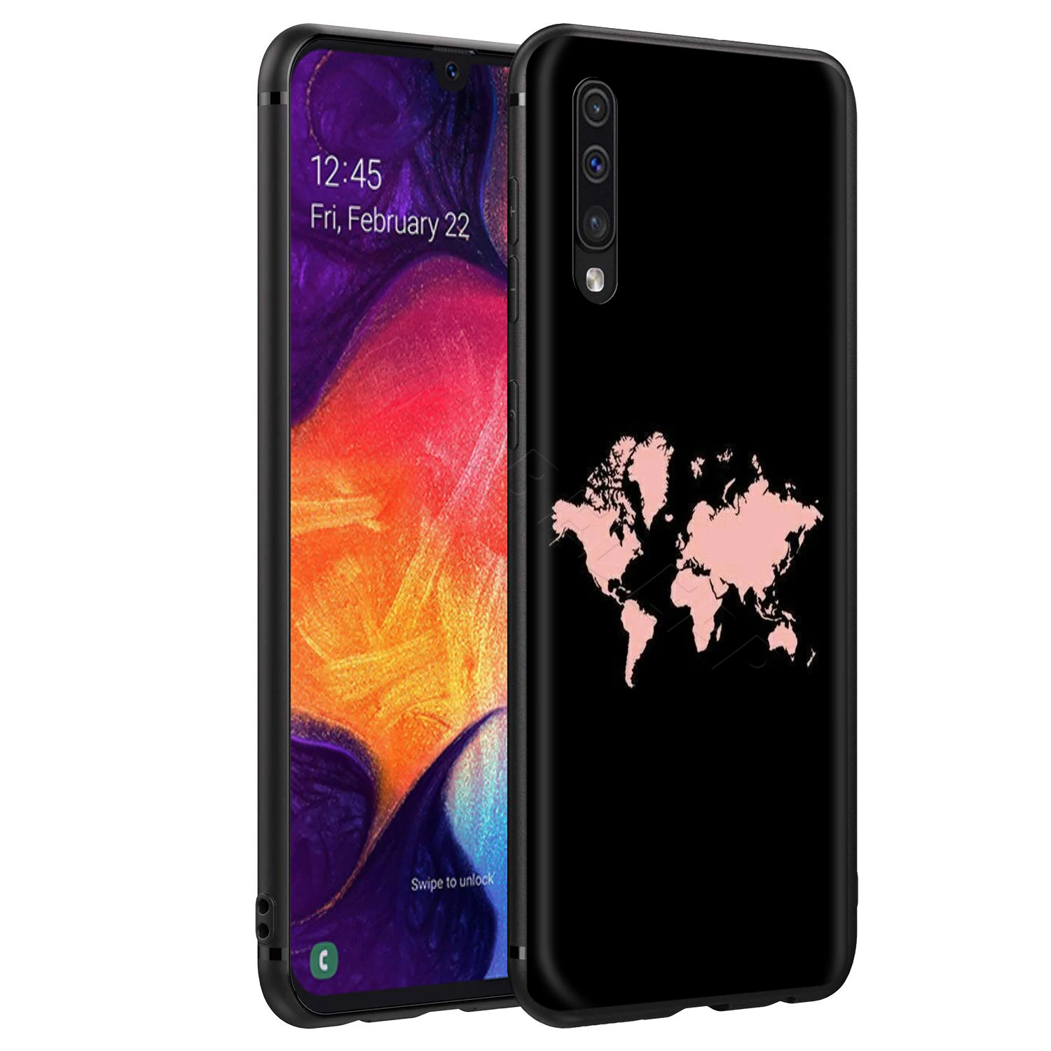 Webbedepp розовый мир чехол "карта" для samsung Galaxy S7 S8 S9 S10 Edge Plus Note 10 8 9 A10 A20 A30 A40 A50 A60 A70
