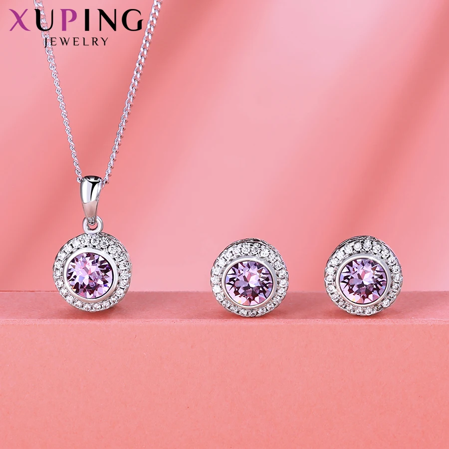 Xuping новые ювелирные изделия серьги ожерелье набор кристаллов от Swarovski Европейский Стиль Вечерние юбилей подарок для женщин S179.2-60114