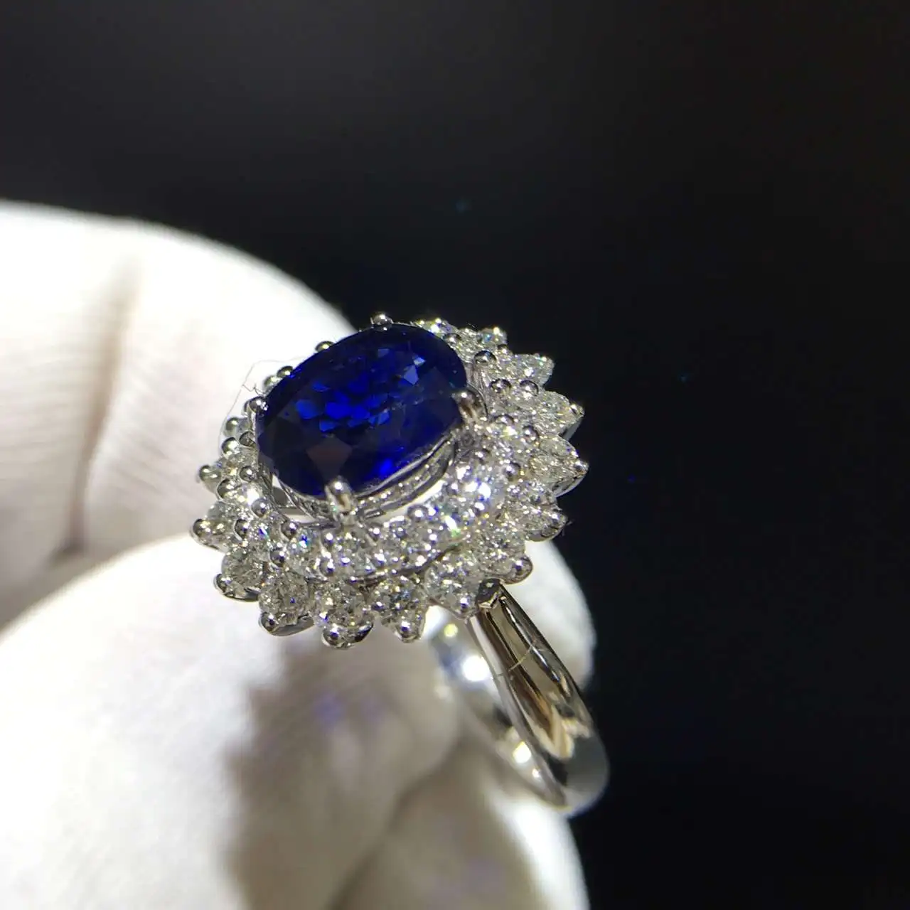 1.990ct+ 0.828ct 18K золото натуральный сапфир женское кольцо с алмазной установкой новое Изысканное Украшение на свадьбу обручальное кольцо