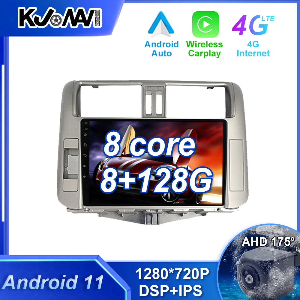 

Carplay 8+128G Android 11.0 Auto Radio Stereo-Player Multimedia GPS Navigation For Toyota Land Cruiser Prado 150 2009 - 2013