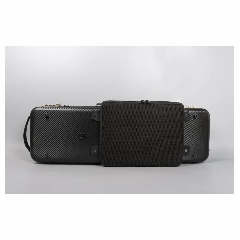 4/4 Violin Case Carbon Fiber Violin Box High Grade Black Square Box Strong Lock with Small bag enlarge
