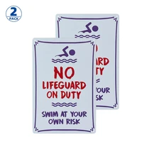 2 pack swimming pool sign warning no lifeguard on duty signwarning pool signs
