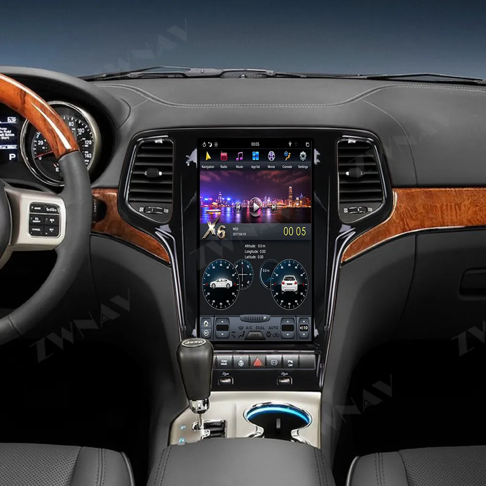 Автомобильный мультимедийный плеер 13 6 дюйма Android 9 PX6 64 + 4G Tesla с DSP Carplay для Jeep Grand
