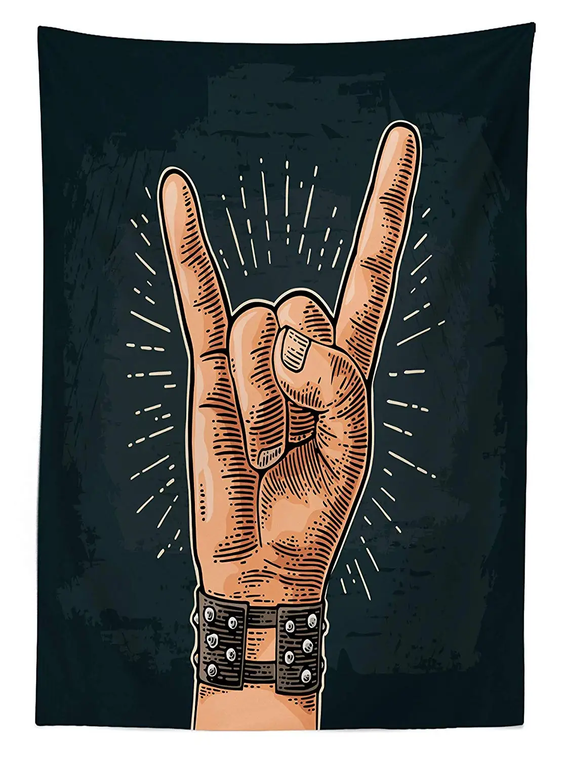 Рок-н-ролл скатерть Дьявол Рога жесткая рок фестиваль шоу время концертный