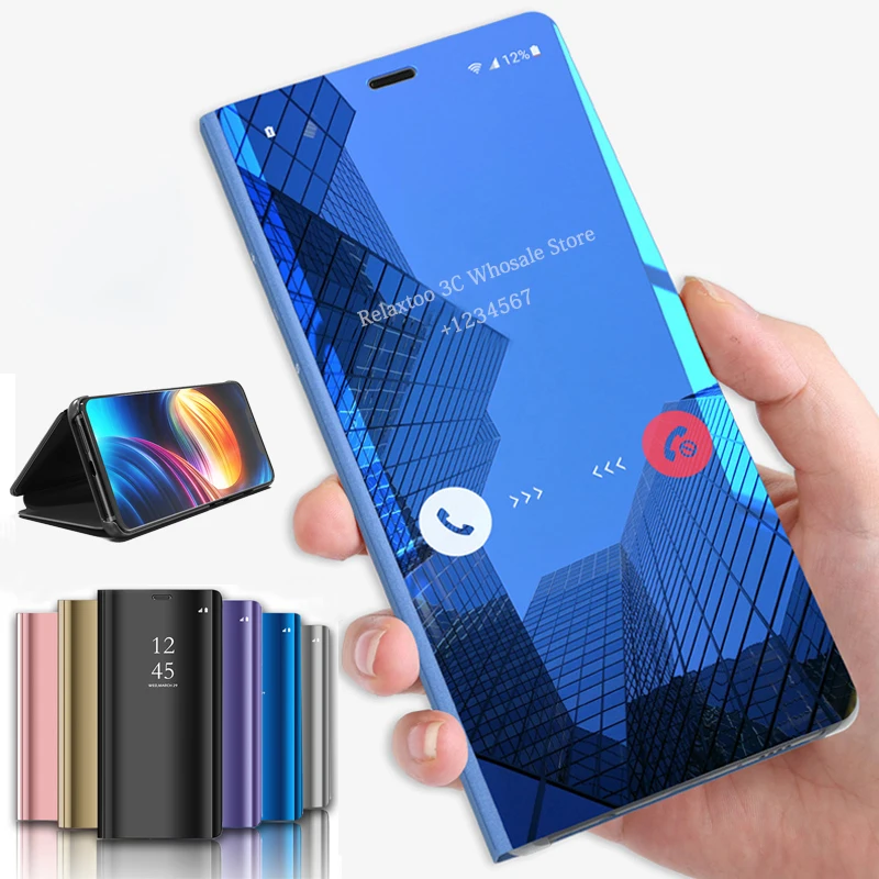 Чехол книжка для смартфонов Huawei Honor 20 Pro 10 Lite 8A 8C 9X 8S 8X 10i P Smart Z зеркальный умный 6