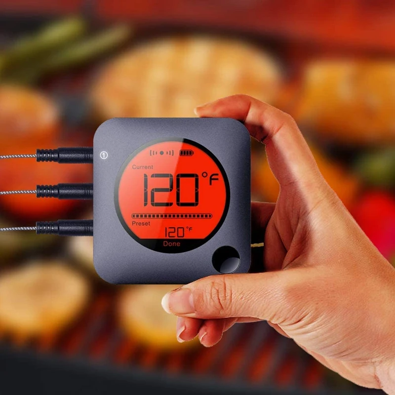 

BBQ Bluetooth Digital Thermometer Display Instant Reading for Grilling BBQ Oven Cooking Kitchen with 5 Probes,App Remote