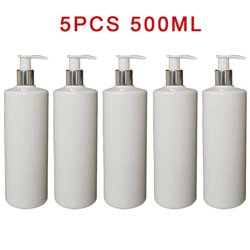 

5PC bottle 500mL flat shoulder PET plastic bottle safe non-toxic durable and leak-proof bottle portable