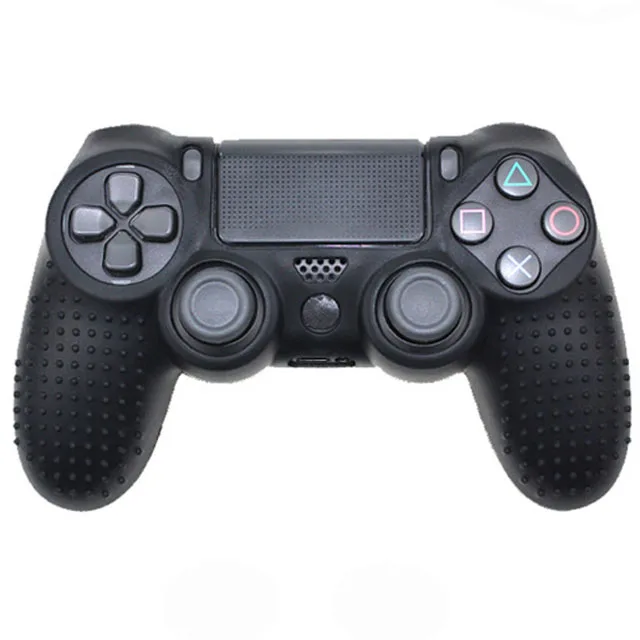 Противоскользящий силиконовый чехол для sony playstation Dualshock 4 PS4 Pro тонкий контроллер Мягкая силиконовая гелевая Резина чехол - Цвет: Черный