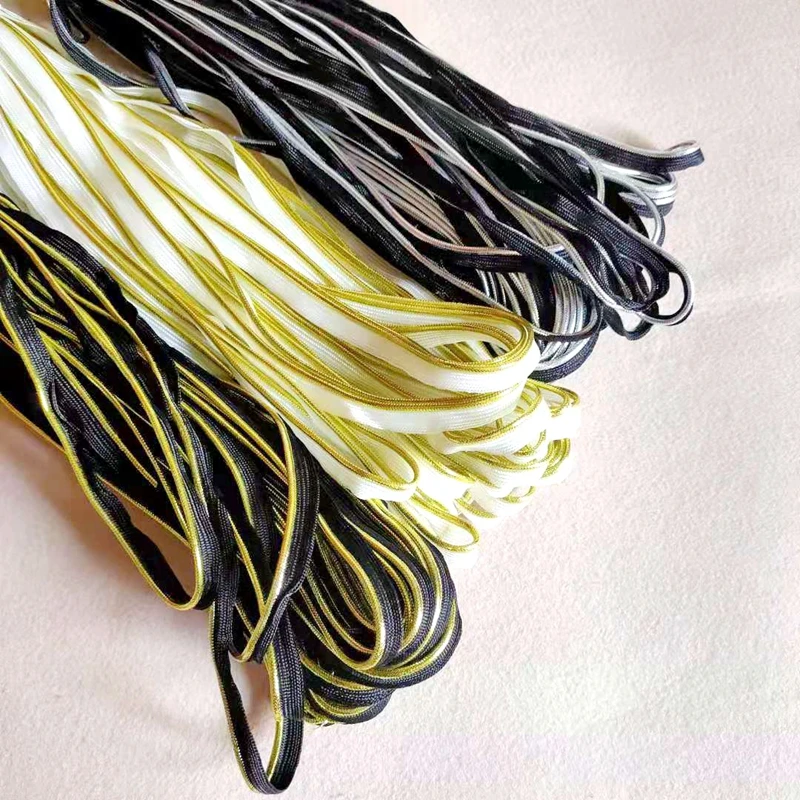 Шнур с косым скотчем 10 мм для искусственных краев шитье серебра золотые