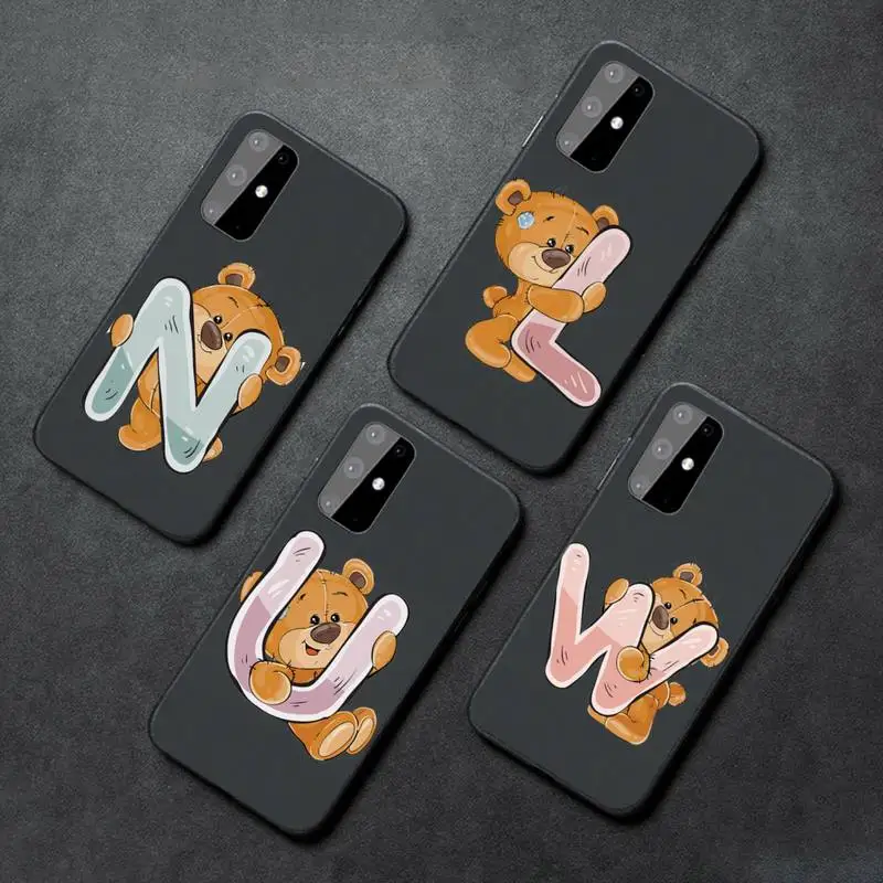 

Luxury bear letters Phone Case For Samsung A32 A51 A52 A71 A50 A12 A21S S10 S20 S21 Plus Fe Ultra