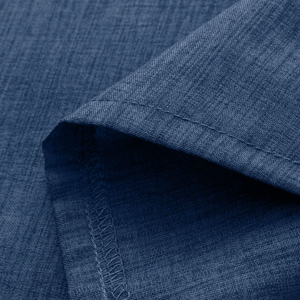 Рубашка мужская из полиэстера и льна Повседневная пляжная блуза свободного