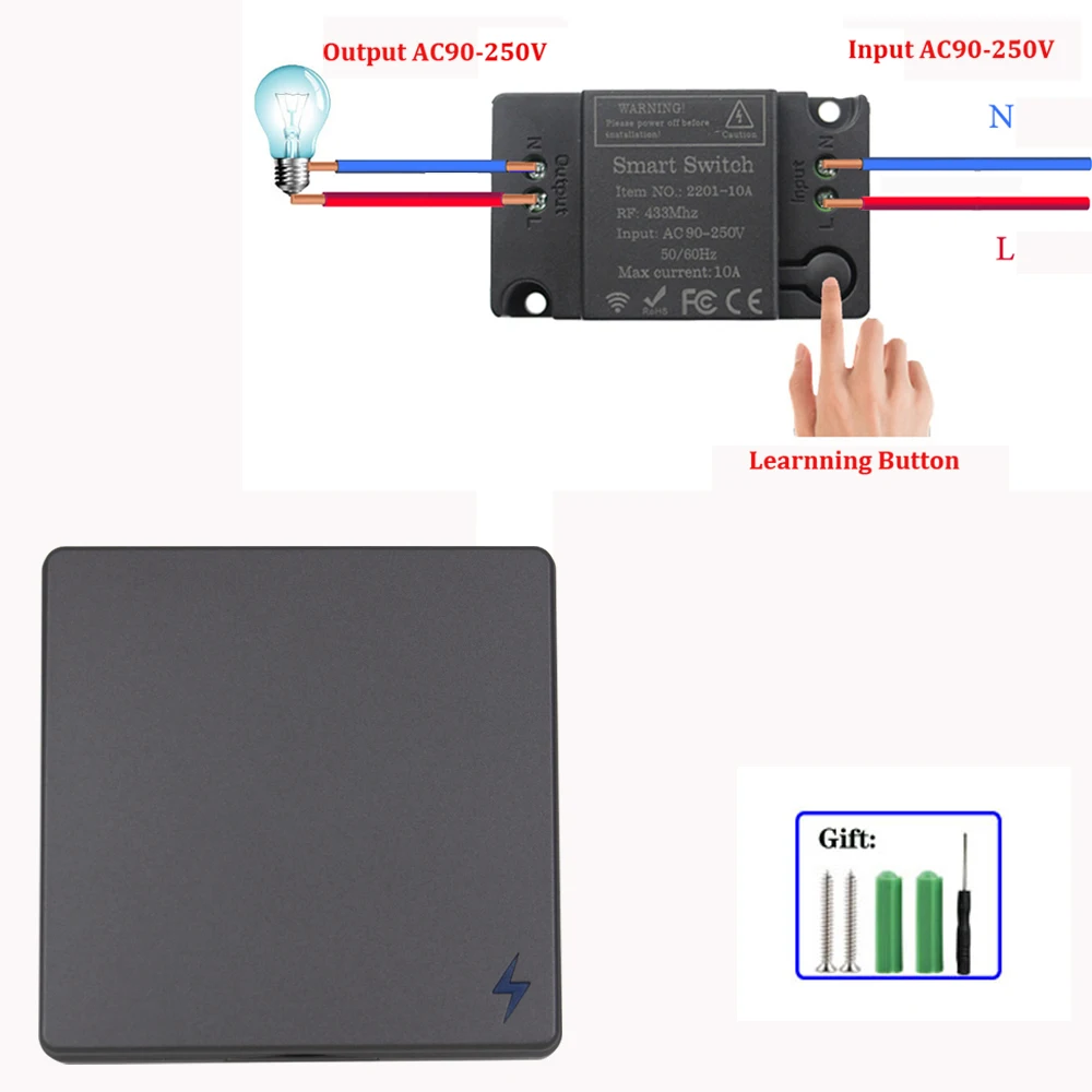 

Беспроводной смарт-выключатель CHEN YI RAN RF 86 433 МГц