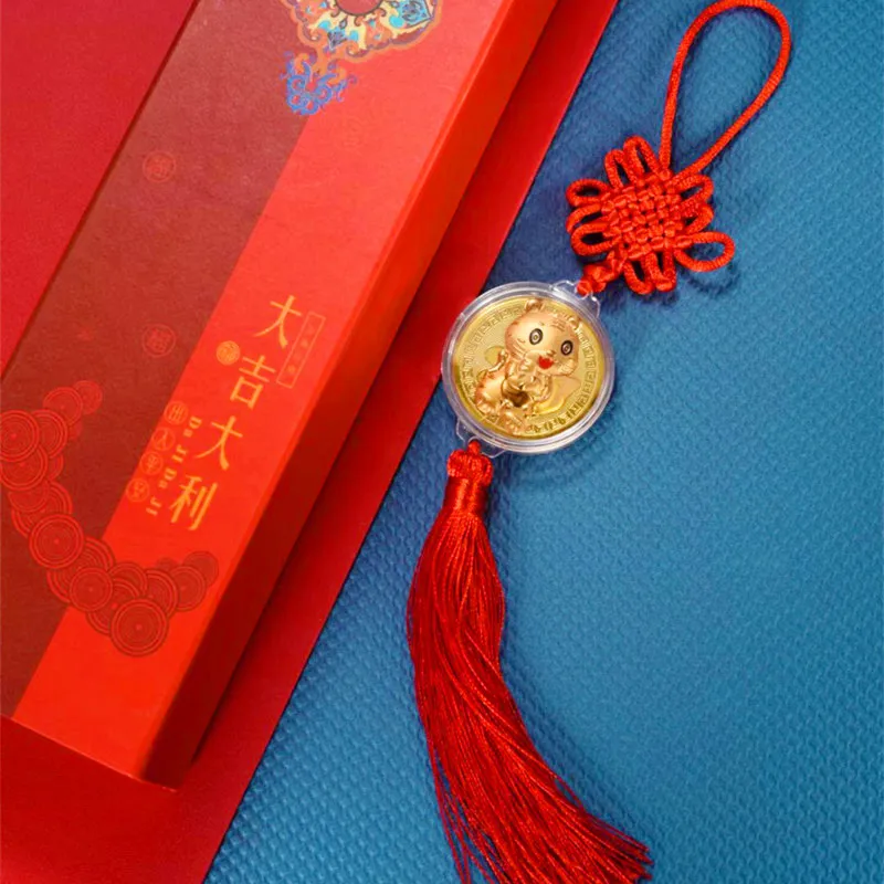 

Памятный сувенир Yuanbao с китайским знаком зодиака 2022 год Тигра, новогодний декор (без коробки)