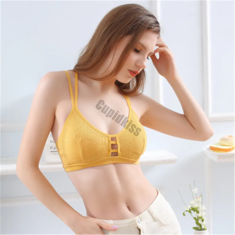 2019 Новый бесшовный топ с бюстгальтером спереди майка выемкой Топ женский