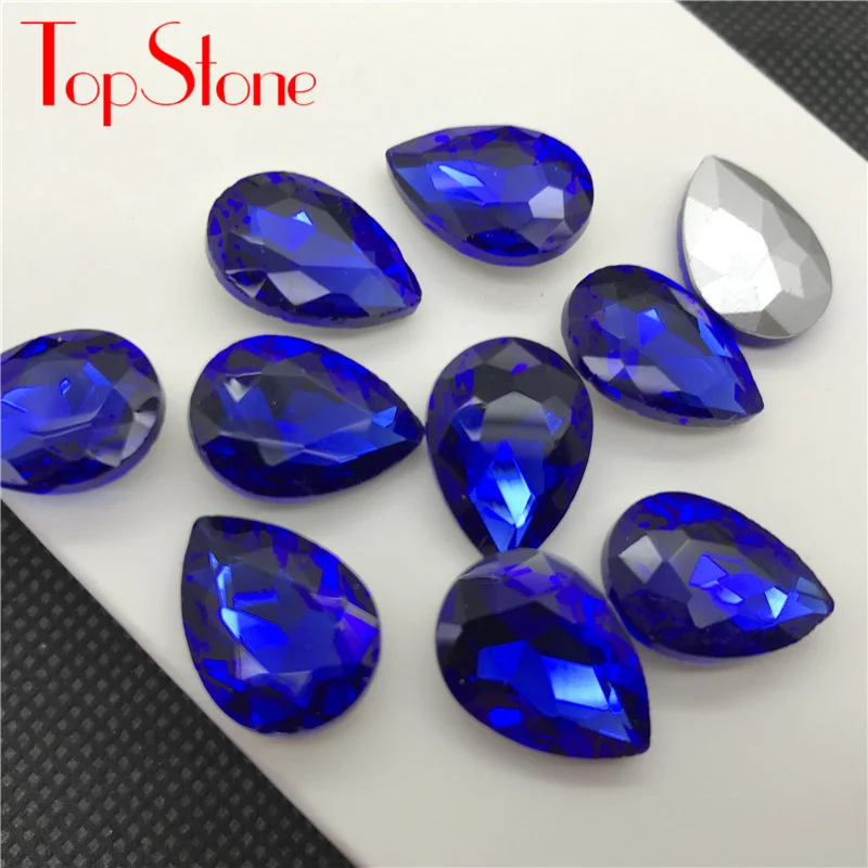 TopStone каплевидные кристаллы модные камни заостренные стеклянные стразы Размер 7x10