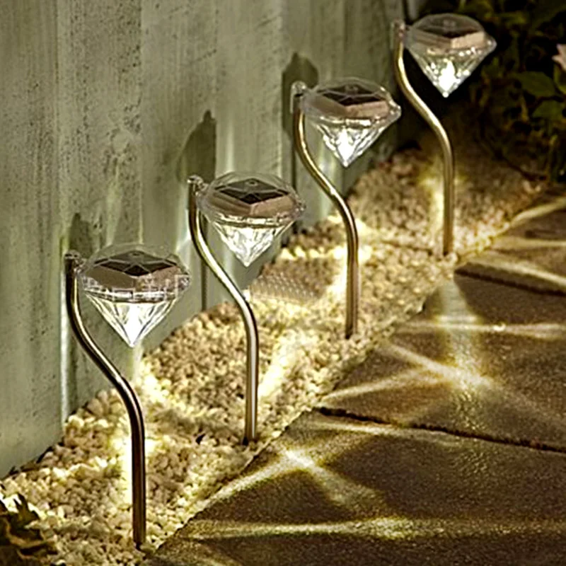 4 шт./лот светодиодная лампа на солнечной батарее для газона улицы