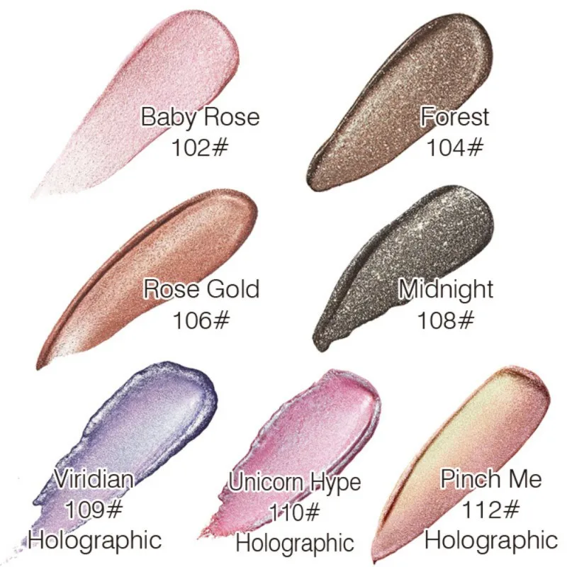 

12 Colors Eyeshadow Cosmetics Long Lasting Waterproof Shining Shimmer Glitter Liquid Eyeshadow Metallic Pigments Eye Makeup