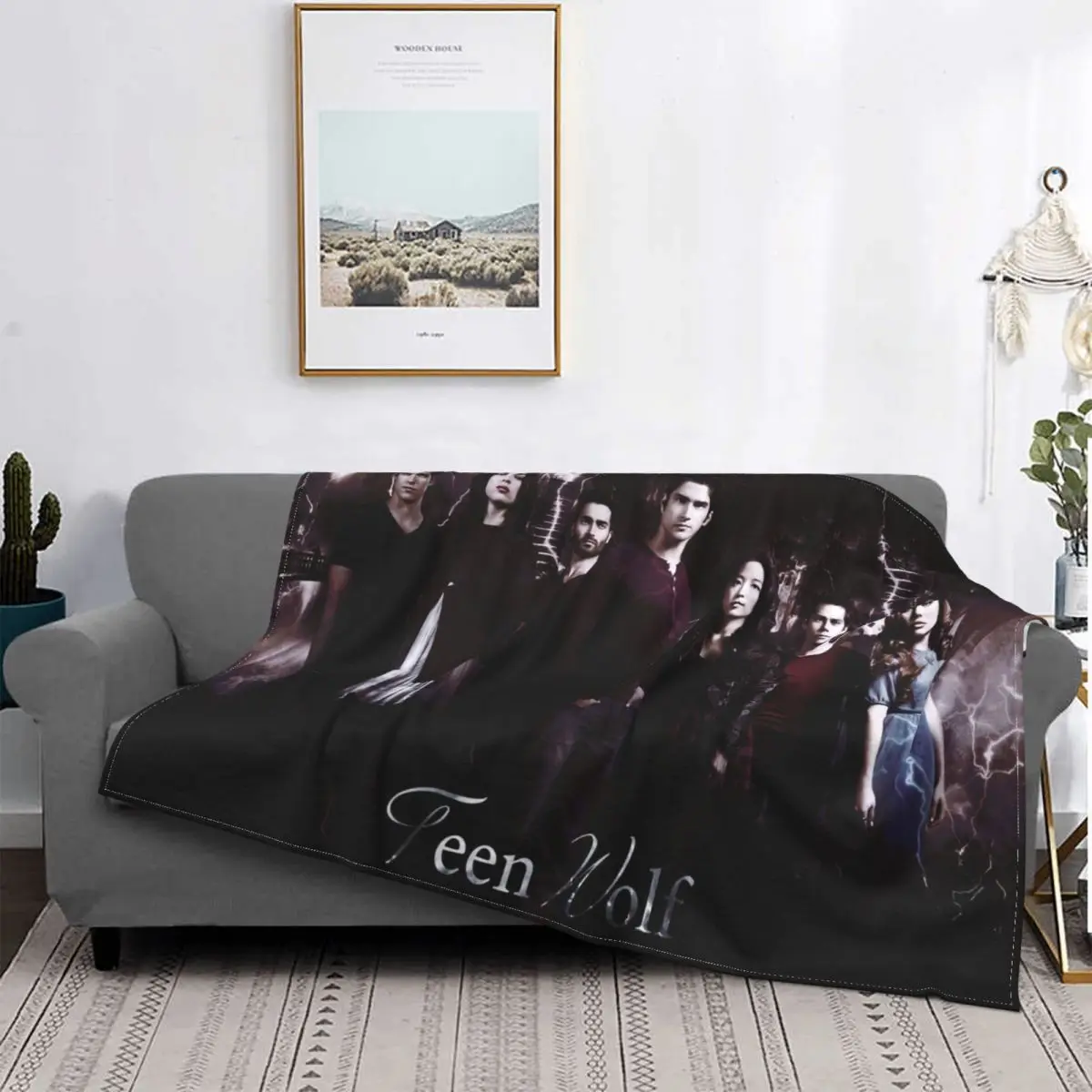 

Teen Wolf Blankets Fleece Textile Decor Supernatural Mystery Portable Lightweight Thin Throw Blanket for Home Office Plush Thin