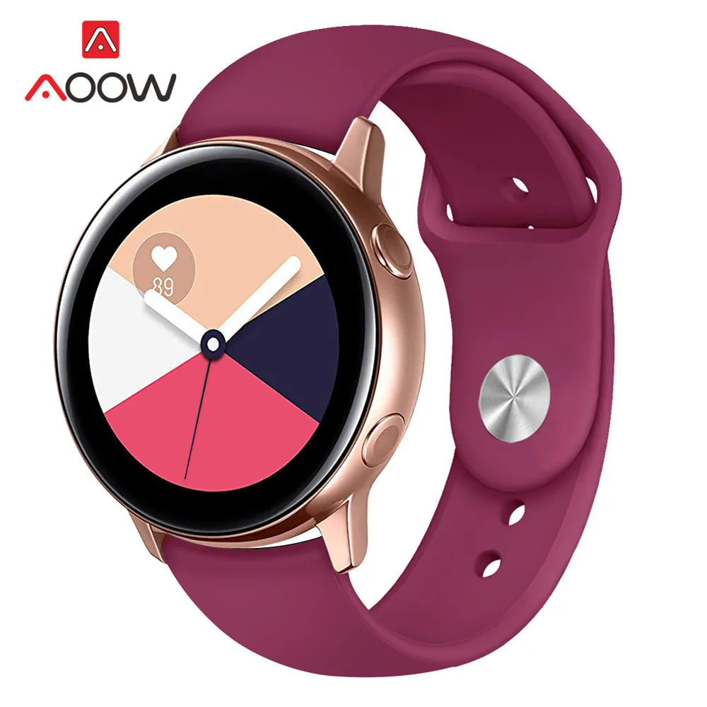 20 мм силиконовый спортивный ремешок для samsung Galaxy Watch Active 42 мм gear Sport S2 Amazfit bip для мужчин и женщин сменный Браслет