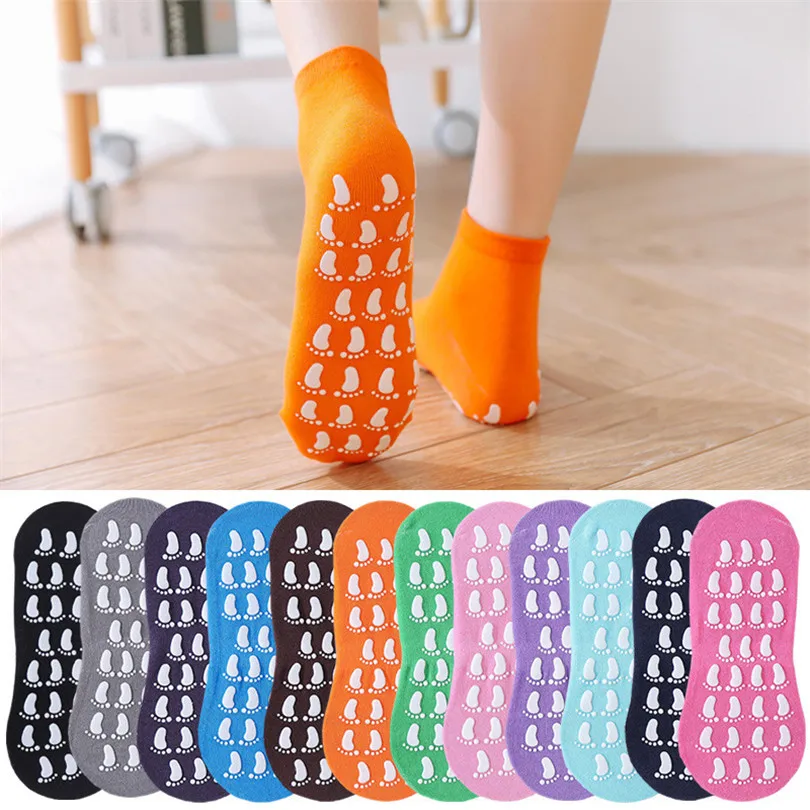 LJCUIYAO 18 Colors Cotton Non-Slip Silicone Gym Yoga Socks Floor Casual Fitness Sport Spring Summer Autumn Winter Workout Hot images - 6