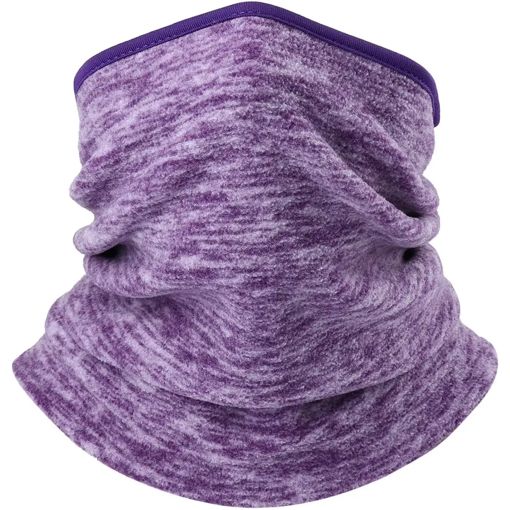 Light Purple Зимняя флисовая термальная Балаклава, повязка на голову, повязка на голову, маска для лица на половину, для холодной погоды, теплый трубчатый шарф, бандана для женщин и мужчин - Цвет: Light Purple