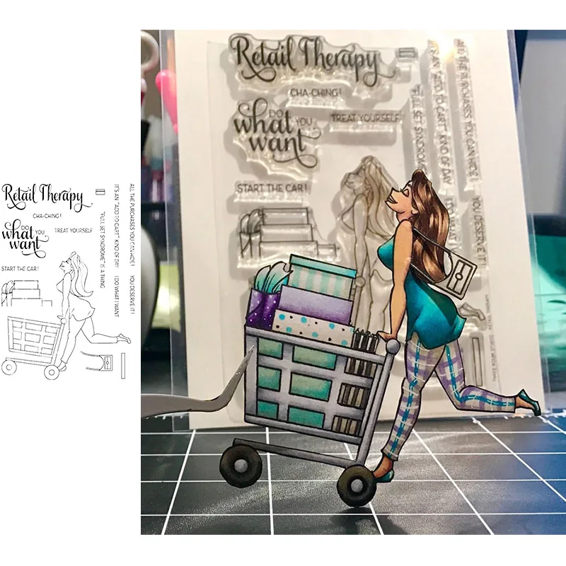 

Woman Shopping Car WHAT DO YOU WANT Words Transparent Clear Stamps For DIY Scrapbooking Paper Cards Crafts New 2020