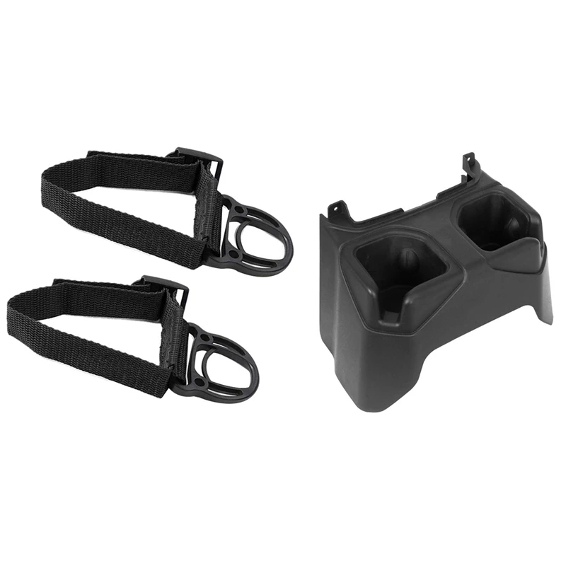 

1X Car Rear Center Console Cup Box For Jeep Wrangler Jl 2018-2019 & 2Pcs Roll Bar Coat Hanger For Jeep Wrangler CJ