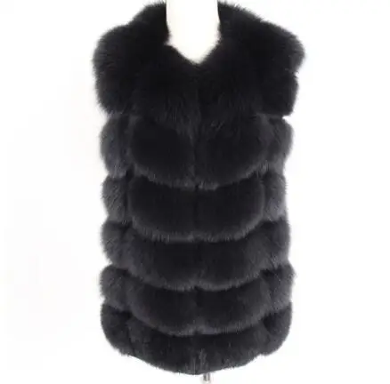 short vest 11 Женская мода осенний зимний стиль настоящая лисица пальто жилет тонкий круглый вырез зимний женский натуральный мех куртка пальто жилет - Цвет: short vest 11