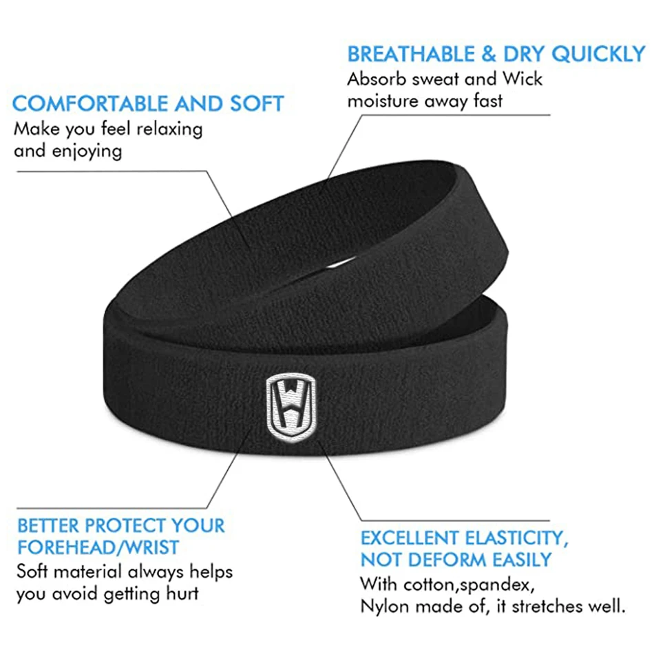WorthWhile Cotton Athletic Headband Elastic Sweatbands Women Men Basketball Sports Gym Fitness Sweat Band Volleyball Tennis | Спорт и