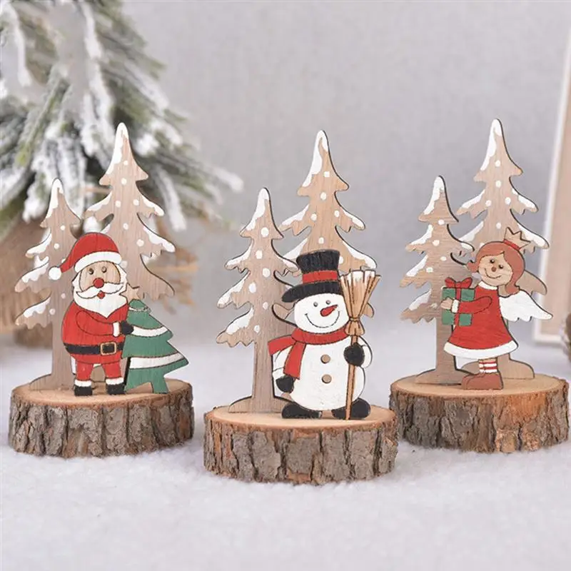 4 шт. креативные рождественские тематические деревянные настольные декоративные