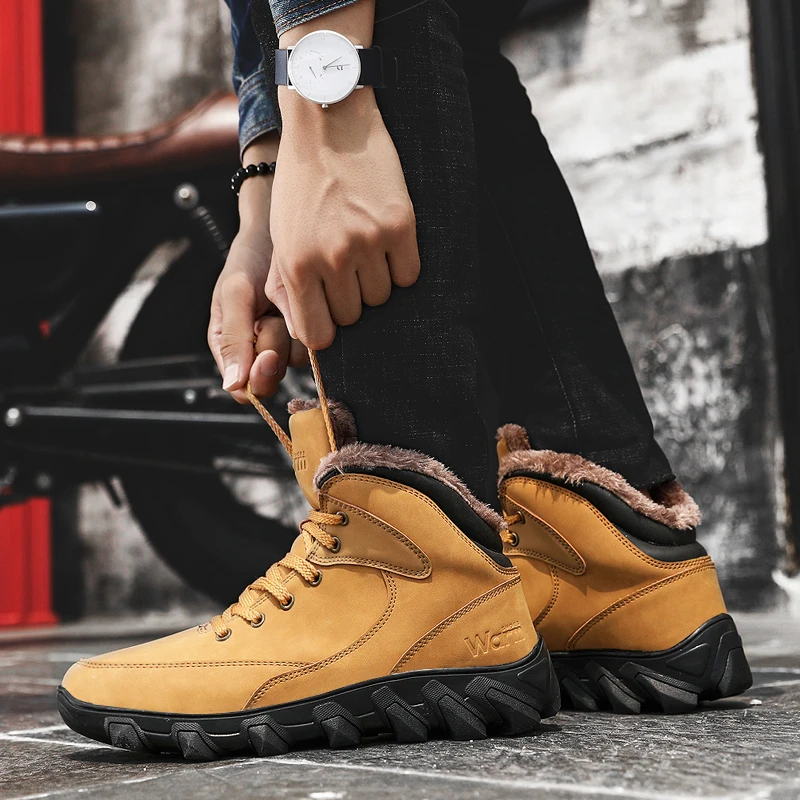 Sycatree/мужские уличные ботинки больших размеров мужские зимние меховые кроссовки