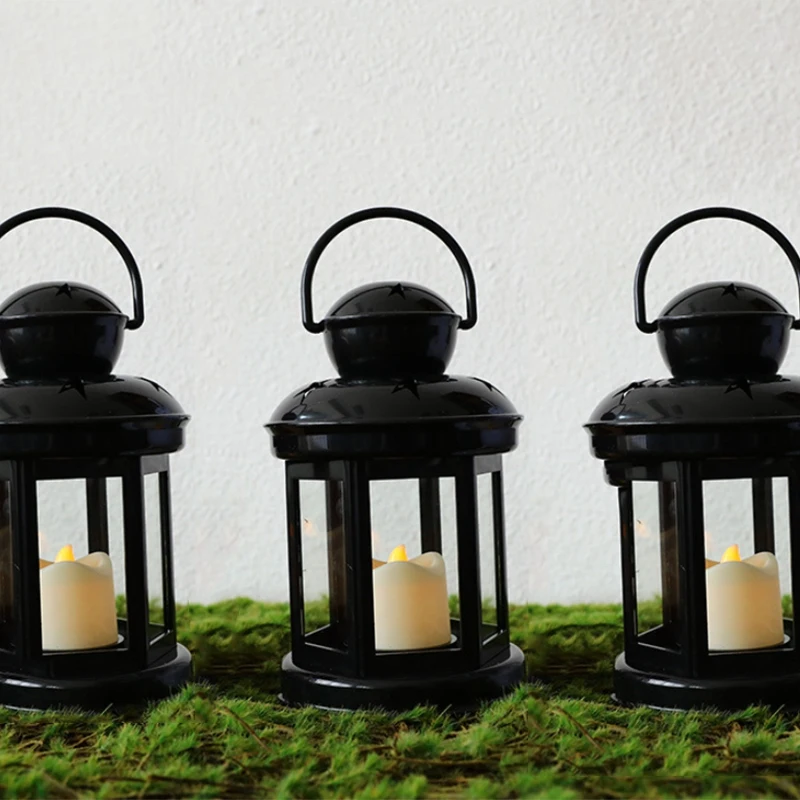 

Set of 3 with Flickering Flameless LED Candle Lanterns -Battery Operated - Hanging Lantern for Outdoor and Indoor