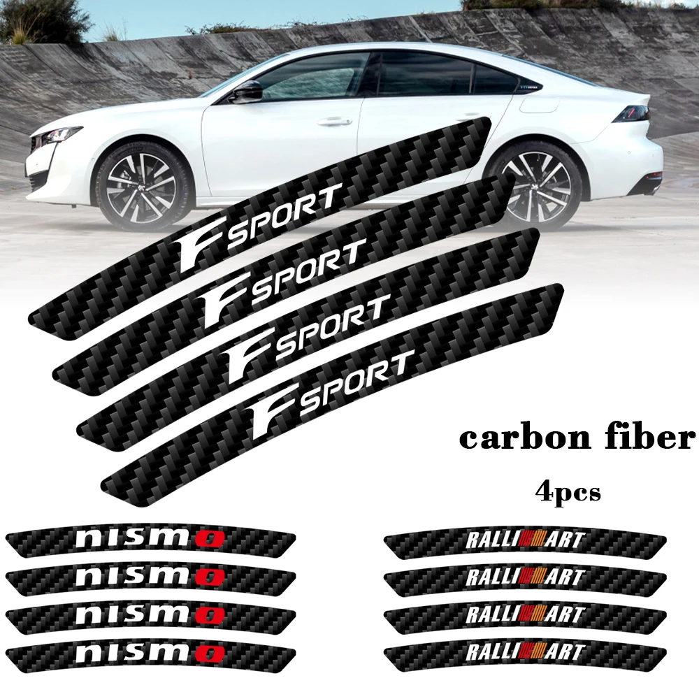 

4Pcs Auto Styling Car Wheel Hub Rims Racing Sticker For Audi A4 B5 B6 B7 B8 B9 A5 A6 Buick Daihatsu VW Dodge Fiat Toyota Parts