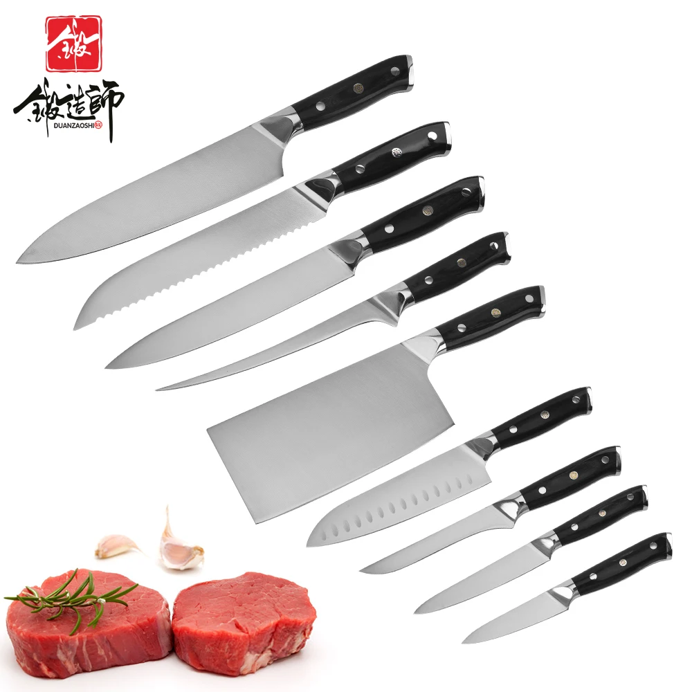 

DUANZAOSHI Set of Kitchen Knives Sharp Chef Knife Sets Germany 1.4116 High Carbon Steel Santoku Fruit fishing Knife Kitchen