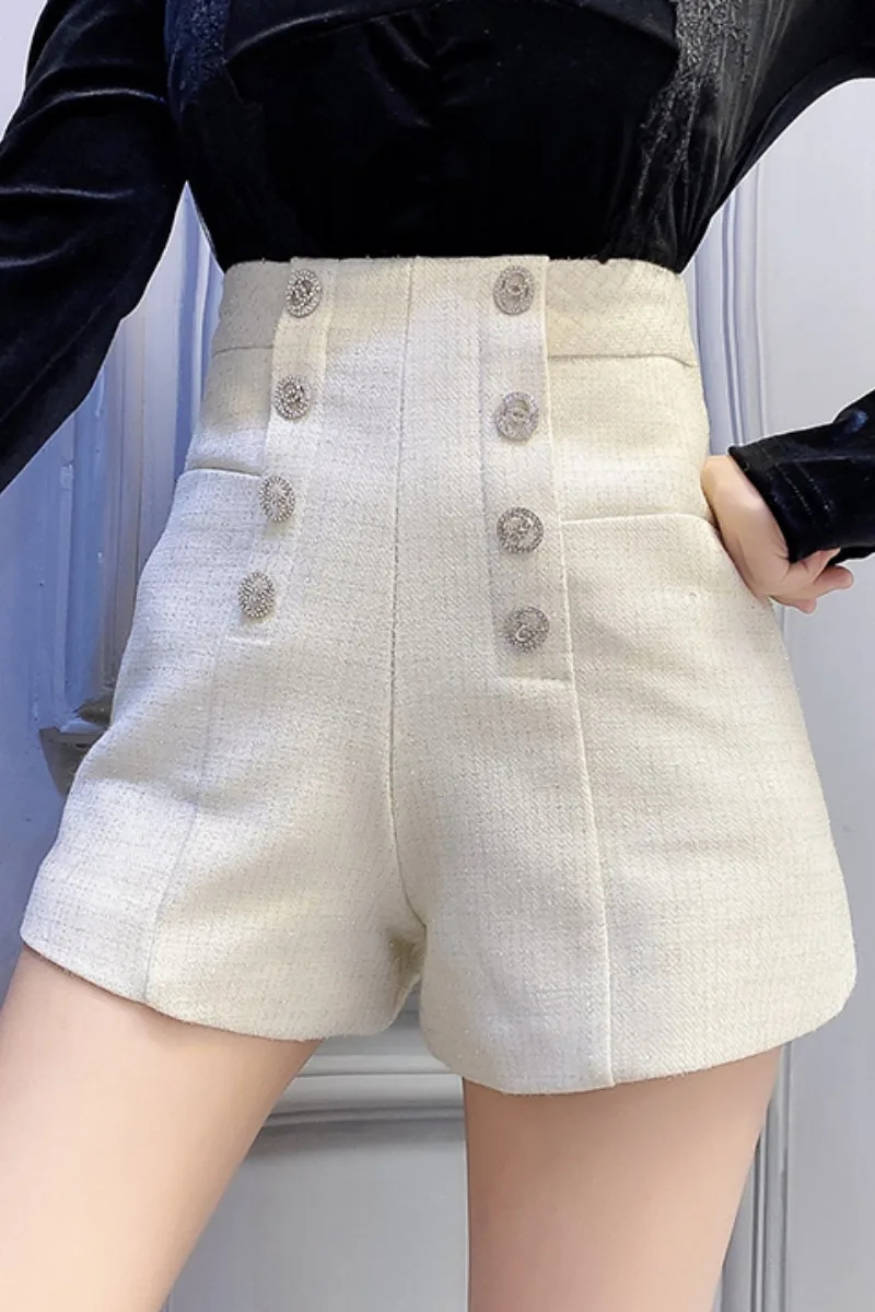 

Fashion Temperament Casual Women's Slim Fitting Woollen Hot Versatile Show Thin Shorts Autumn And Winter New Wear Bo